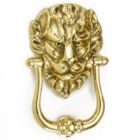 1768 Polished Brass Lions Head Door Knocker