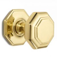 4185 102mm P.Brass Octagonal Centre Door Knob