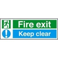 Fire Exit Keep Clear 450Mm X 200Mm Rigid Plastic Sign
