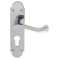DL168YCP Oakley Euro Lock Door Handle Polished Chrome