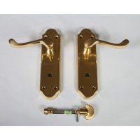 DL18WC Ashtead Bathroom Door Handle Polished Brass