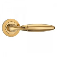 Fortessa Bulbus Round Rose Door Handle Polished Brass PVD
