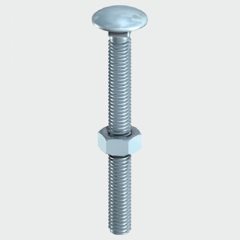 Carriage Bolts & Hex Nuts M8 x 100mm (Bag of 4)