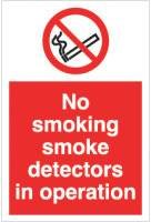 No Smoking Smoke Detectors 200Mm X 300Mm Rigid Plastic Sign
