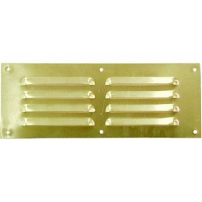 229 x 76mm NEW Hooded Louvre Vent 2470mm² Free Air Flow Polished Brass