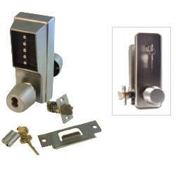 Unican 1021-26D Satin Chrome Digital Door Lock With Key Bypass With Knob
