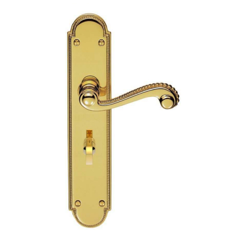 DL272 Chesham Longplate Bathroom Door Handle Polished Brass