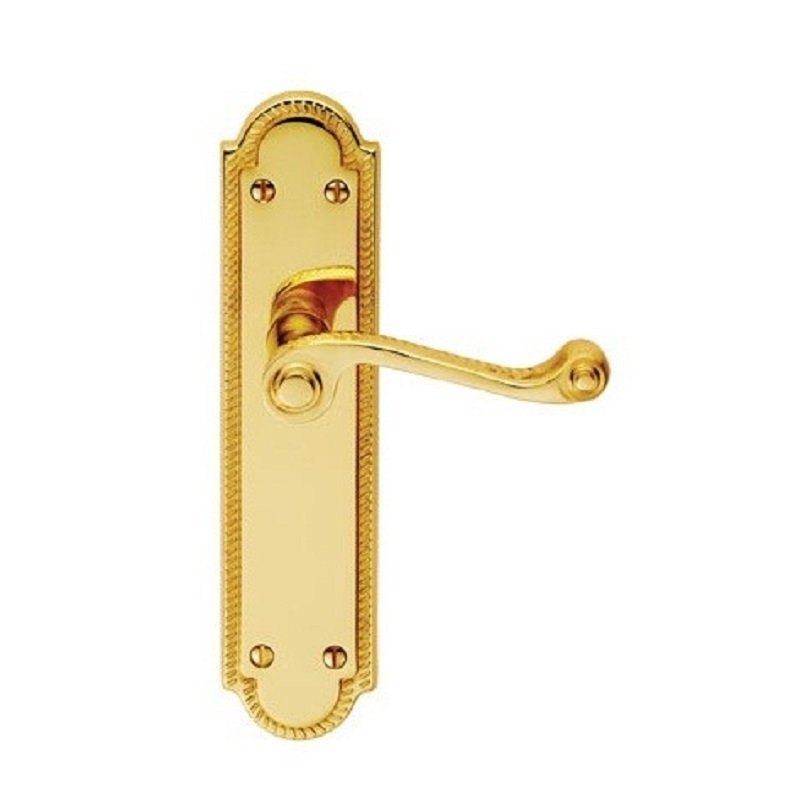 FG26L Georgian Latch Door Handle Polished Brass