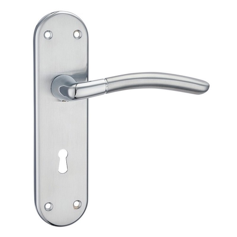 Fortessa Amalfi Lock Backplate Door Handle Chrome Duo