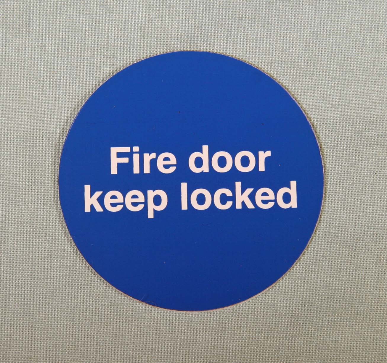 Fire Door Keep Locked 60Mm Plastic Self Adhesive Sign