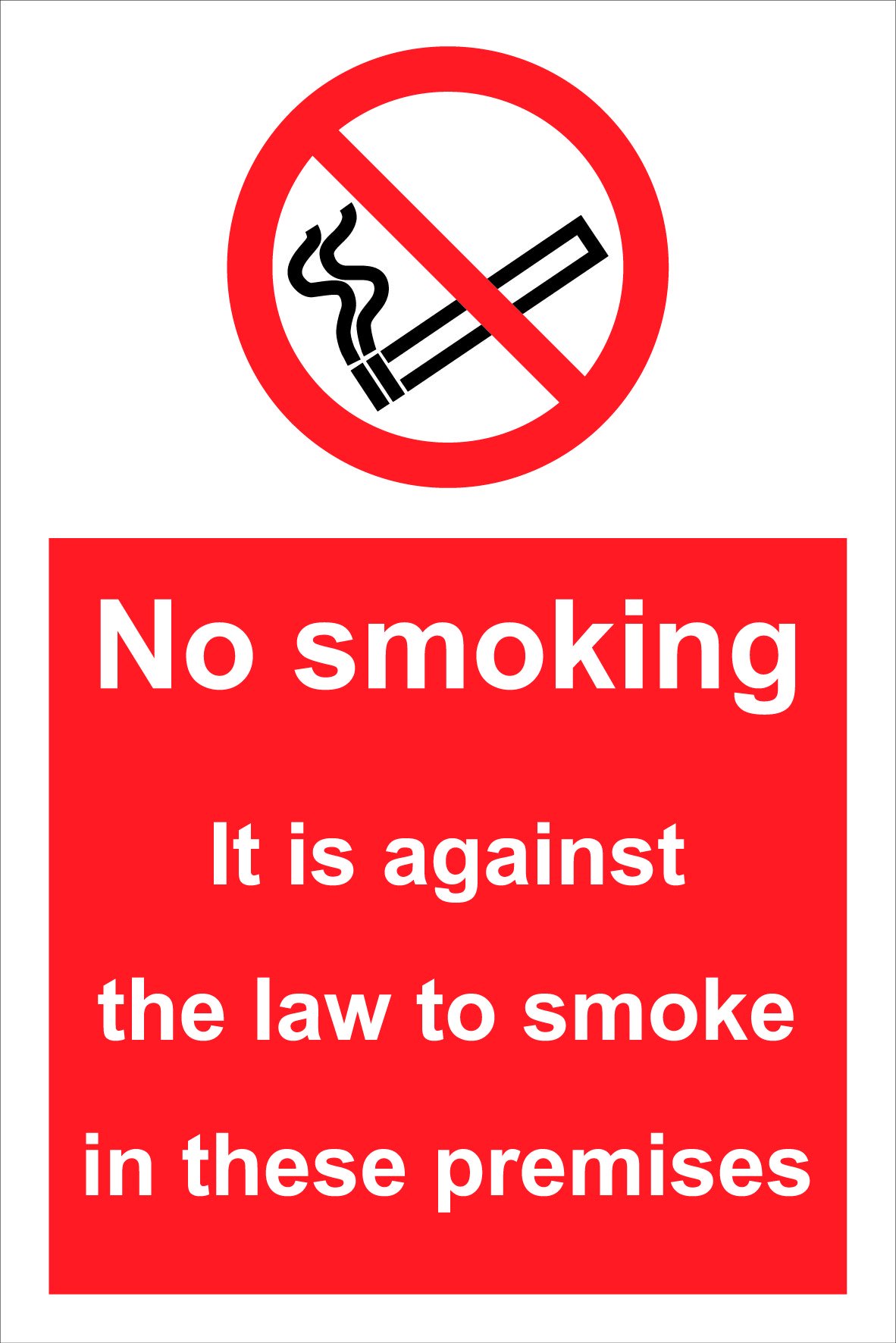 1 x It is against the law to smoke in these premises-No Smoking Sign,Sticker-FC 