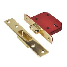 Union Strongbolt 5 Lever Deadlock BS3621 Polished Brass 76mm 2100S