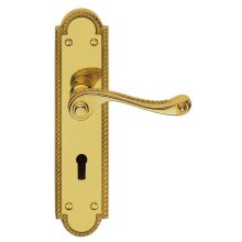FG27 Georgian Lock Door Handle Polished Brass