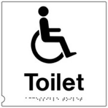 Disabled 150Mm X 150Mm Black On White Tactile Sign