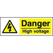 Danger High Voltage 600Mm X 200Mm Rigid Plastic Sign
