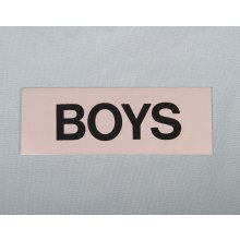 100 X 40Mm Satin Aluminium 'Boys' Sign