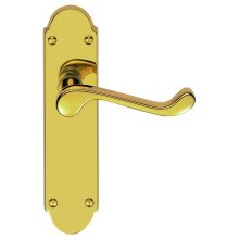 DL167 Oakley Latch Door Handle Polished Brass