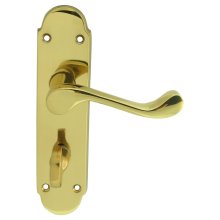 DL168WC Oakley Bathroom Door Handle Polished Brass