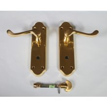 DL18WC Ashtead Bathroom Door Handle Polished Brass