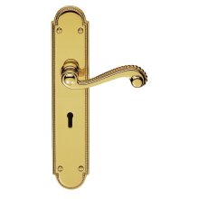DL271 Chesham Longplate Lock Door Handle Polished Brass