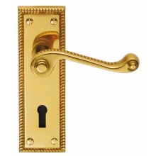 FG1 Georgian Lock Door Handle Polished Brass