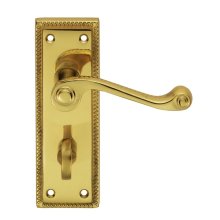 FG1WC Georgian Bathroom Door Handle Polished Brass