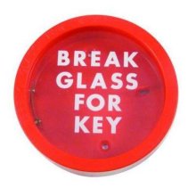 Red Round Emergency Key Box With Glass To Suit