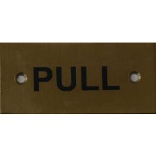 75 X 40Mm Polished Brass 'Pull' Sign