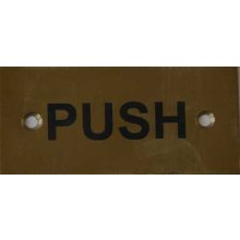 75 X 40Mm Polished Brass 'Push' Sign