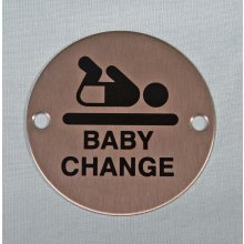 Baby Change Symbol 75Mm Satin Aluminium Sign