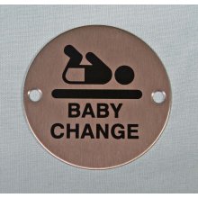 Baby Change Symbol 75Mm Satin Stainless Sign