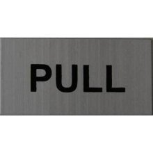 75 X 36Mm Satin Aluminium 'Pull' Sign