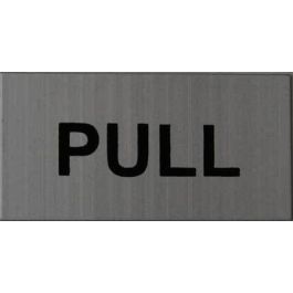 Pull Sign Texture 75 X 36Mm Satin Aluminium 'Pull' Sign