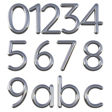 Ultion Sweet Numeral 3" Door Number Polished Chrome Self Adhesive