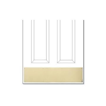 Kick Plate 762 x 152 x 1.2mm Polished Brass Drilled