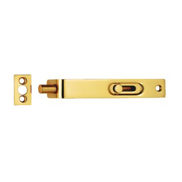 Aa79 Pol Brass 102Mm X 15Mm Sunk Slide Flush Bolt