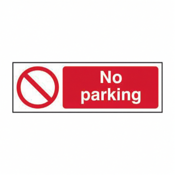 No Parking 300Mm X 100Mm Rigid Plastic Sign
