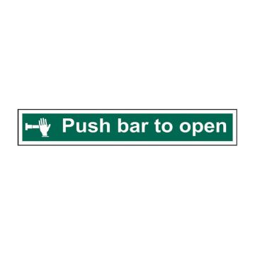 Push Bar To Open 300mm X 100mm Rigid Plastic Sign