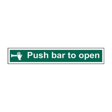 Push Bar To Open 600mm X 100mm Rigid Plastic Sign