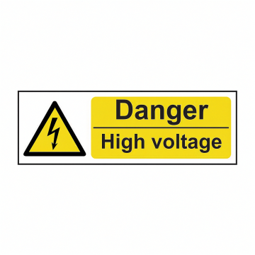 Danger High Voltage 600Mm X 200Mm Rigid Plastic Sign