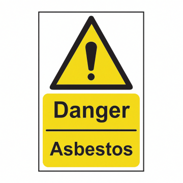 Danger Asbestos 200Mm X 300Mm Rigid Plastic Sign