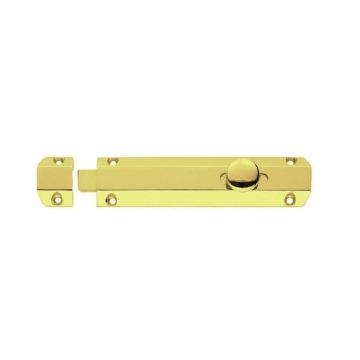 AQ82 152mm Surface Bolt Polished Brass