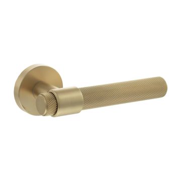 Senza Pari Andretta Lever Handle on Round Rose Satin Brass
