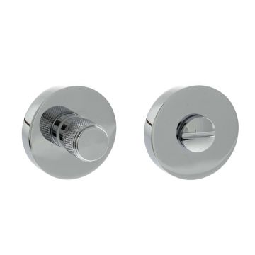 Senza Pari Knurled Privacy Bathroom Turn & Release Polished Chrome