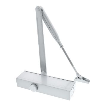 Briton 1110 SES Silver Trimplate Door Closer with Matching Arm