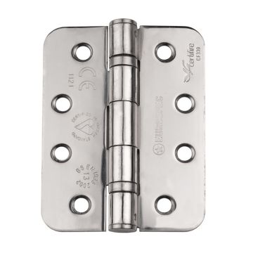 Eurospec 14325 102 X 76 X 2.5mm S.S.S. Radius Ball Bearing Door Hinge Grade 13 CE Marked (3 Pack)