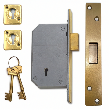 Union 3G110 5 Detainer Deadlock 73mm Brass (Chubb At Heart)