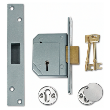 Union 3G114E 5 Lever Deadlock 67mm Satin BS3621 (Chubb At Heart)