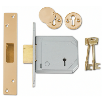 Union 3G114E 5 Lever Deadlock 80mm Brass BS3621 (Chubb At Heart)