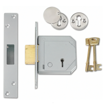 Union 3G114E 5 Lever Deadlock 80mm Satin BS3621 (Chubb At Heart) 